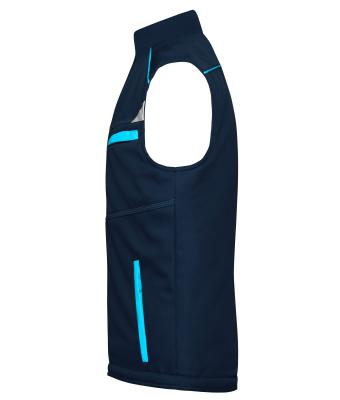 Unisex Workwear Softshell Padded Vest - COLOR - Navy/turquoise 8531