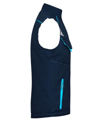 Unisex Workwear Softshell Padded Vest - COLOR - Navy/turquoise 8531