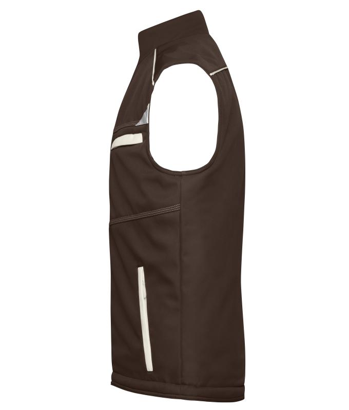 Unisex Workwear Softshell Padded Vest - COLOR - Brown/stone 8531