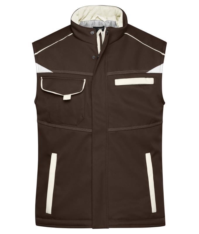 Unisex Workwear Softshell Padded Vest - COLOR - Brown/stone 8531