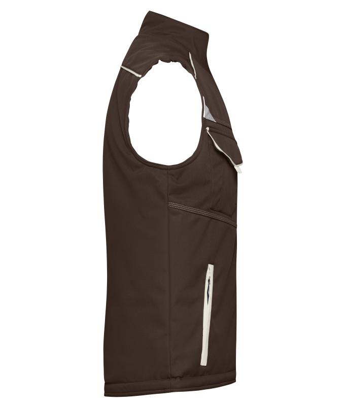 Unisex Workwear Softshell Padded Vest - COLOR - Brown/stone 8531