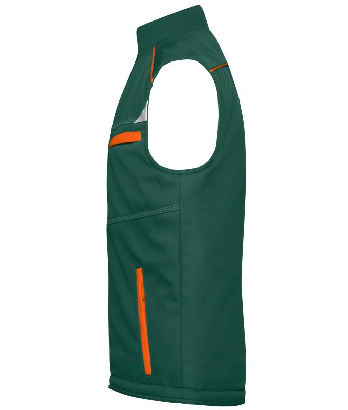 Unisex Workwear Softshell Padded Vest - COLOR - Dark-green/orange 8531