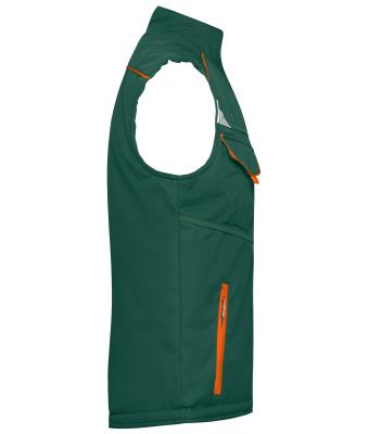 Unisex Workwear Softshell Padded Vest - COLOR - Dark-green/orange 8531