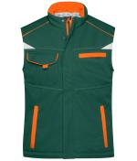 Unisex Workwear Softshell Padded Vest - COLOR - Dark-green/orange 8531