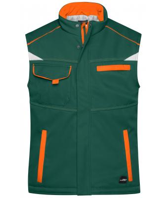Unisex Workwear Softshell Padded Vest - COLOR - Dark-green/orange 8531