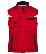 Unisex Workwear Softshell Padded Vest - COLOR - Red/navy 8531
