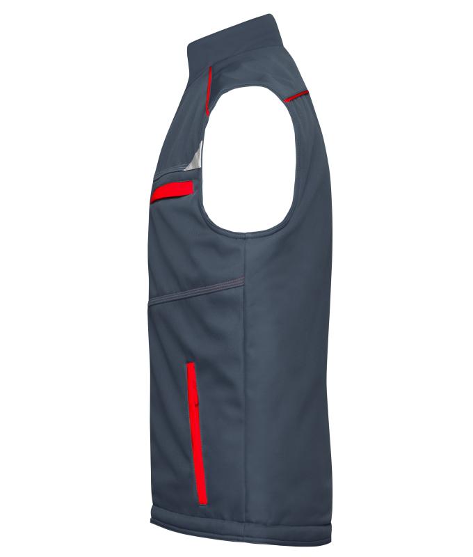 Unisex Workwear Softshell Padded Vest - COLOR - Carbon/red 8531