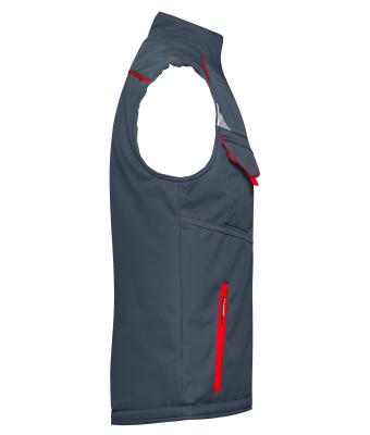 Unisex Workwear Softshell Padded Vest - COLOR - Carbon/red 8531