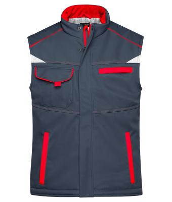 Unisex Workwear Softshell Padded Vest - COLOR - Carbon/red 8531