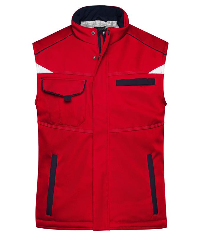 Unisex Workwear Softshell Padded Vest - COLOR - Red/navy 8531