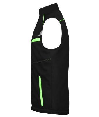 Unisex Workwear Softshell Padded Vest - COLOR - Black/lime-green 8531