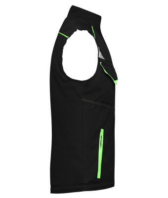 Unisex Workwear Softshell Padded Vest - COLOR - Black/lime-green 8531