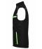 Unisex Workwear Softshell Padded Vest - COLOR - Black/lime-green 8531