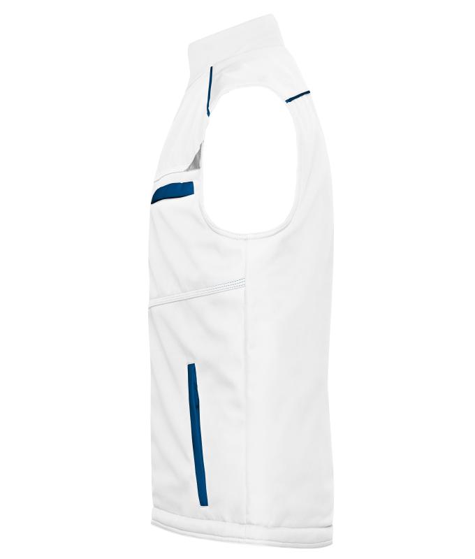 Unisex Workwear Softshell Padded Vest - COLOR - White/royal 8531