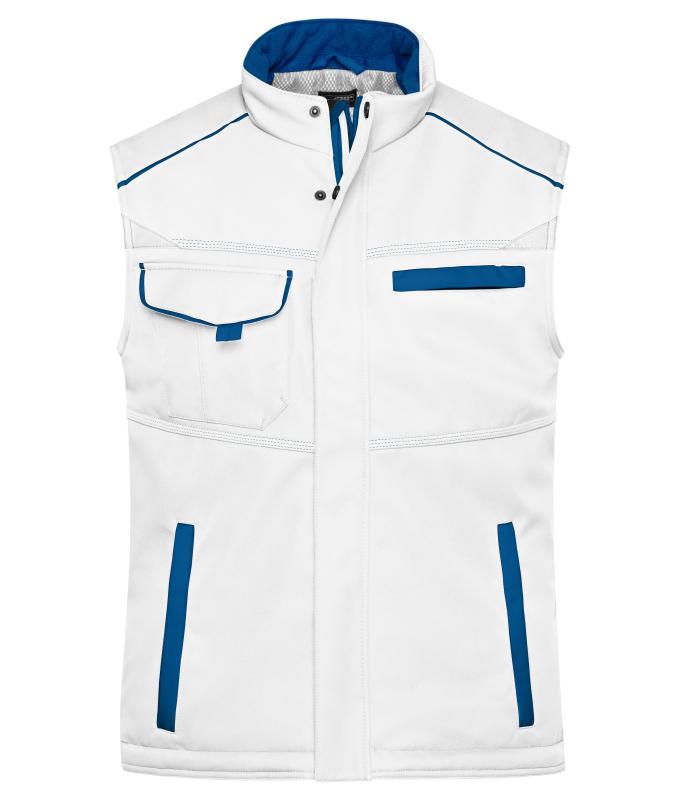 Unisex Workwear Softshell Padded Vest - COLOR - White/royal 8531