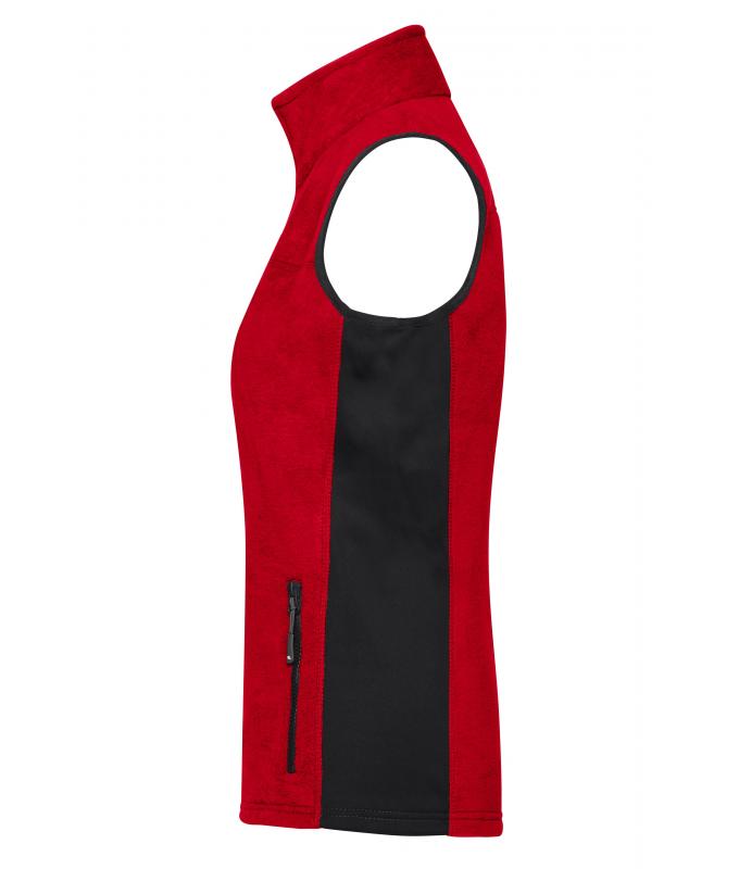 Damen Ladies' Workwear Fleece Vest - STRONG - Red/black 8502