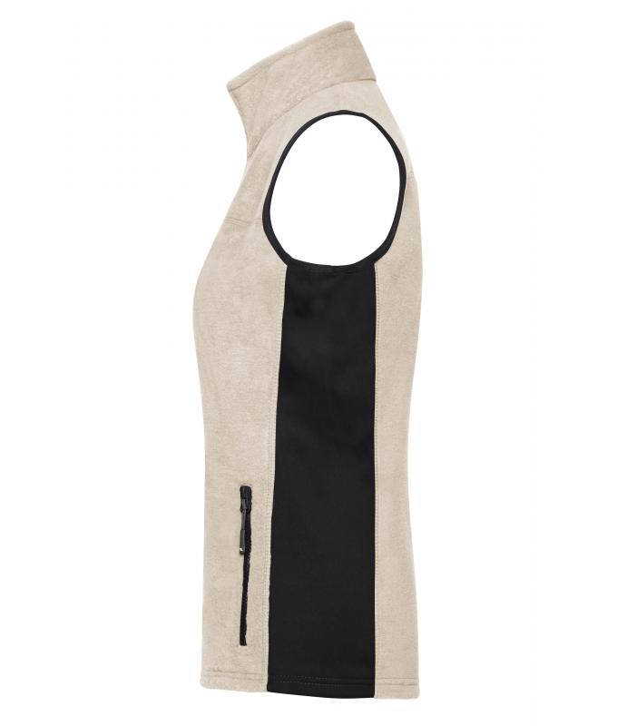 Damen Ladies' Workwear Fleece Vest - STRONG - Stone/black 8502