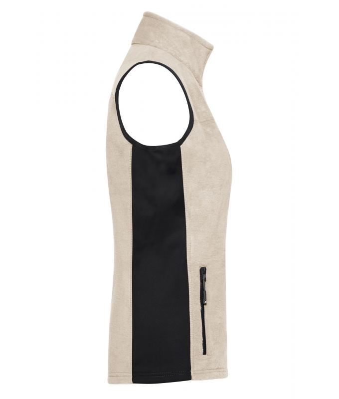 Damen Ladies' Workwear Fleece Vest - STRONG - Stone/black 8502