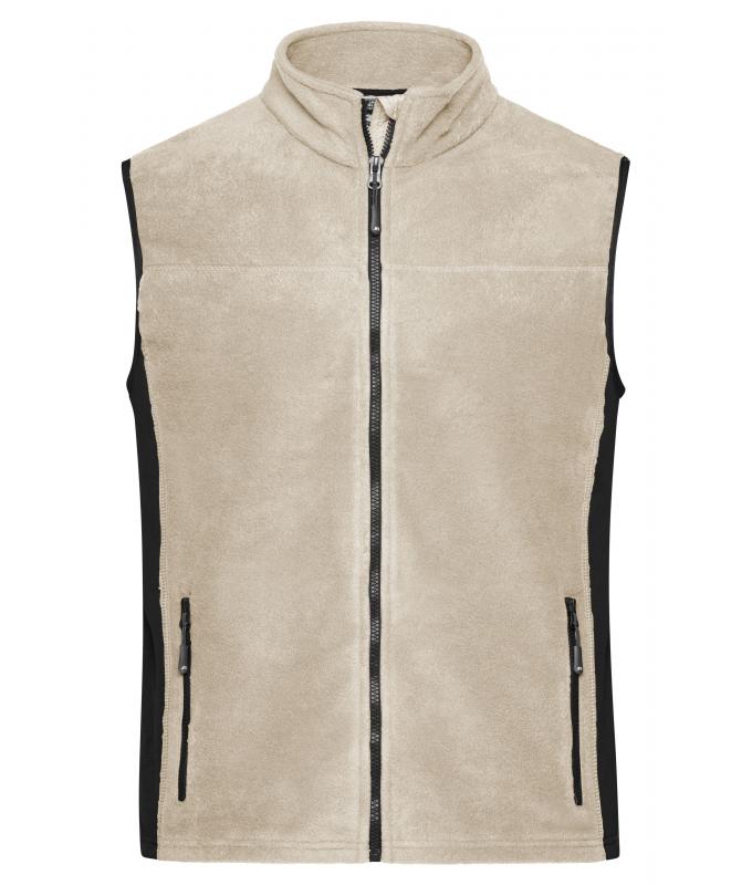 Unisex Workwear Fleece Vest - STRONG - Stone/black 8503