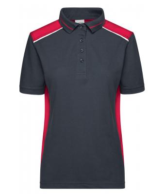 Damen Ladies' Workwear Polo - COLOR - Carbon/red 8532