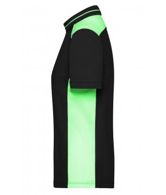 Damen Ladies' Workwear Polo - COLOR - Black/lime-green 8532