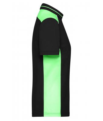 Damen Ladies' Workwear Polo - COLOR - Black/lime-green 8532