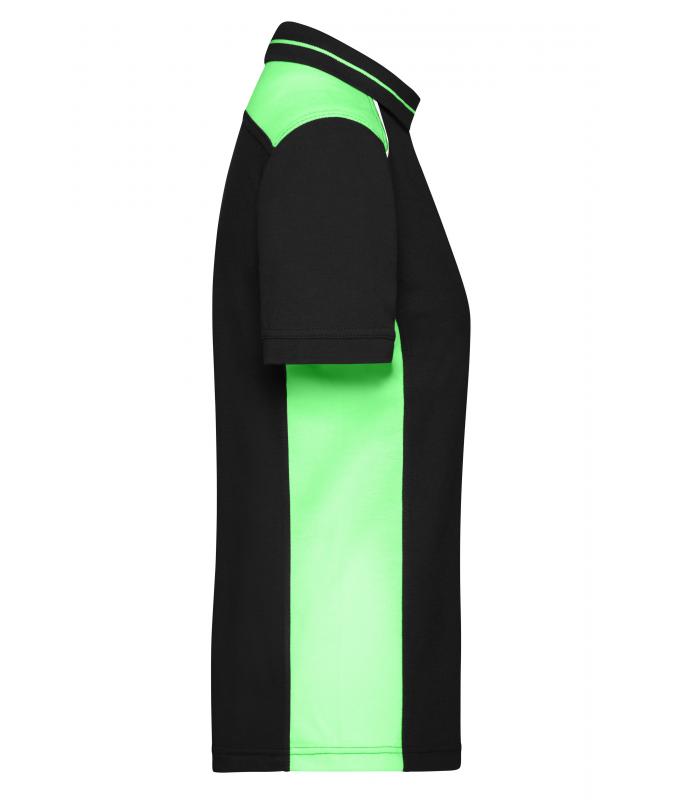 Damen Ladies' Workwear Polo - COLOR - Black/lime-green 8532