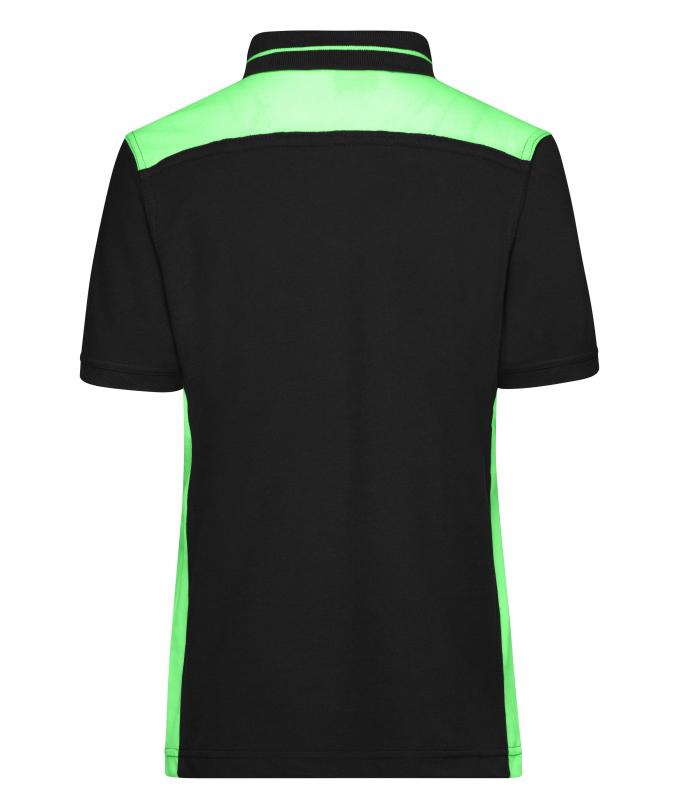 Damen Ladies' Workwear Polo - COLOR - Black/lime-green 8532