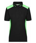 Damen Ladies' Workwear Polo - COLOR - Black/lime-green 8532