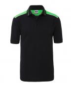 Men Men's Workwear Polo - COLOR - Black/lime-green 8533
