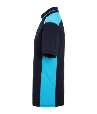 Herren Men's Workwear Polo - COLOR - Navy/turquoise 8533