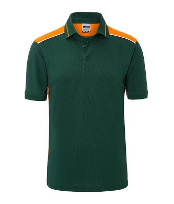 Men Men's Workwear Polo - COLOR - Dark-green/orange 8533