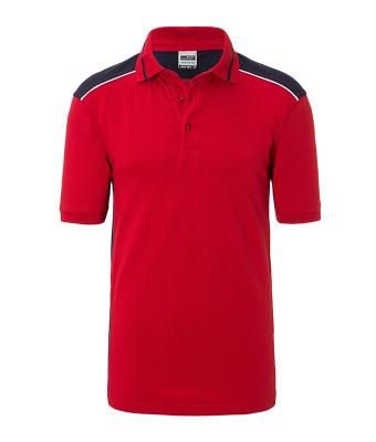 Men Men's Workwear Polo - COLOR - Red/navy 8533