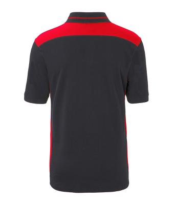 Herren Men's Workwear Polo - COLOR - Carbon/red 8533