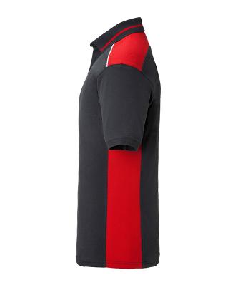 Herren Men's Workwear Polo - COLOR - Carbon/red 8533