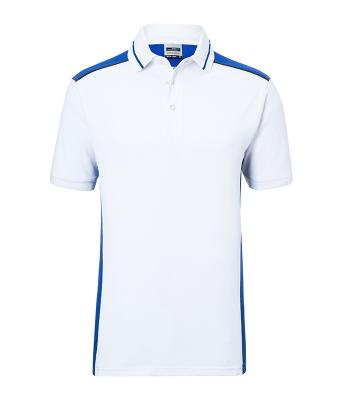 Herren Men's Workwear Polo - COLOR - White/royal 8533