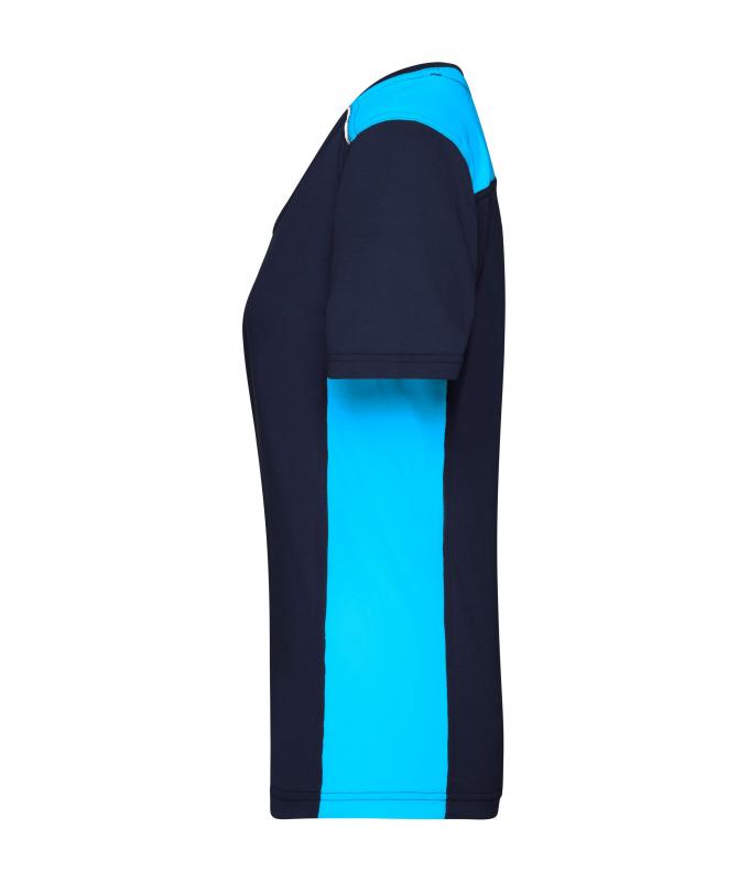 Damen Ladies' Workwear T-Shirt - COLOR - Navy/turquoise 8534
