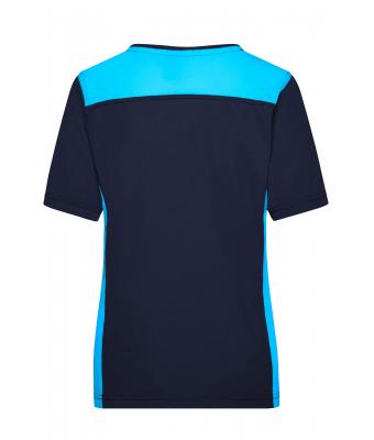 Damen Ladies' Workwear T-Shirt - COLOR - Navy/turquoise 8534