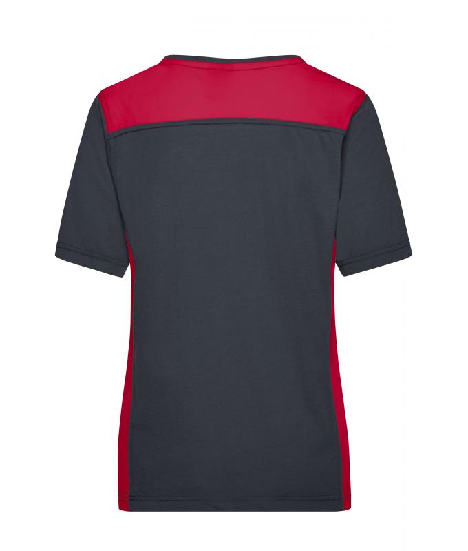 Damen Ladies' Workwear T-Shirt - COLOR - Carbon/red 8534