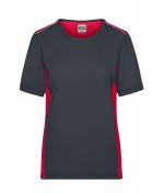 Damen Ladies' Workwear T-Shirt - COLOR - Carbon/red 8534