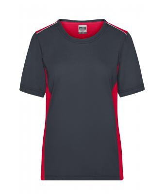Damen Ladies' Workwear T-Shirt - COLOR - Carbon/red 8534