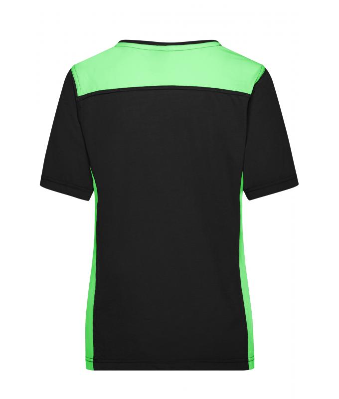 Damen Ladies' Workwear T-Shirt - COLOR - Black/lime-green 8534