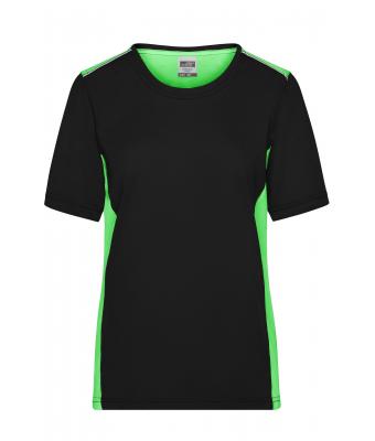 Damen Ladies' Workwear T-Shirt - COLOR - Black/lime-green 8534