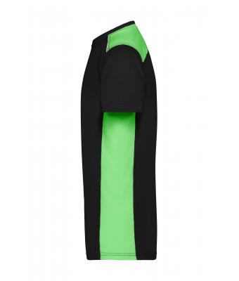 Men Men's Workwear T-Shirt - COLOR - Black/lime-green 8535