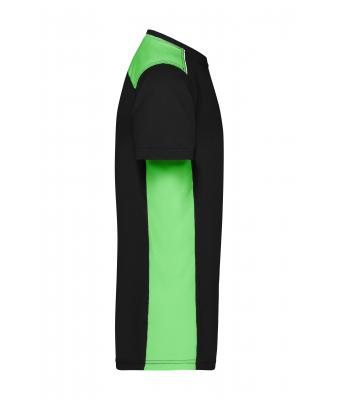 Men Men's Workwear T-Shirt - COLOR - Black/lime-green 8535