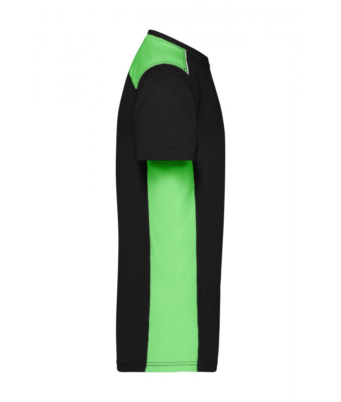 Men Men's Workwear T-Shirt - COLOR - Black/lime-green 8535