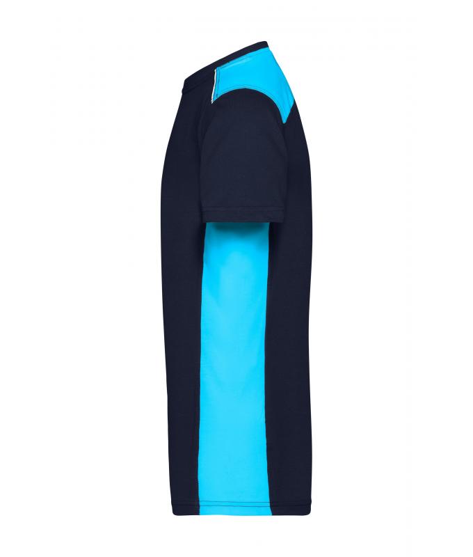 Herren Men's Workwear T-Shirt - COLOR - Navy/turquoise 8535