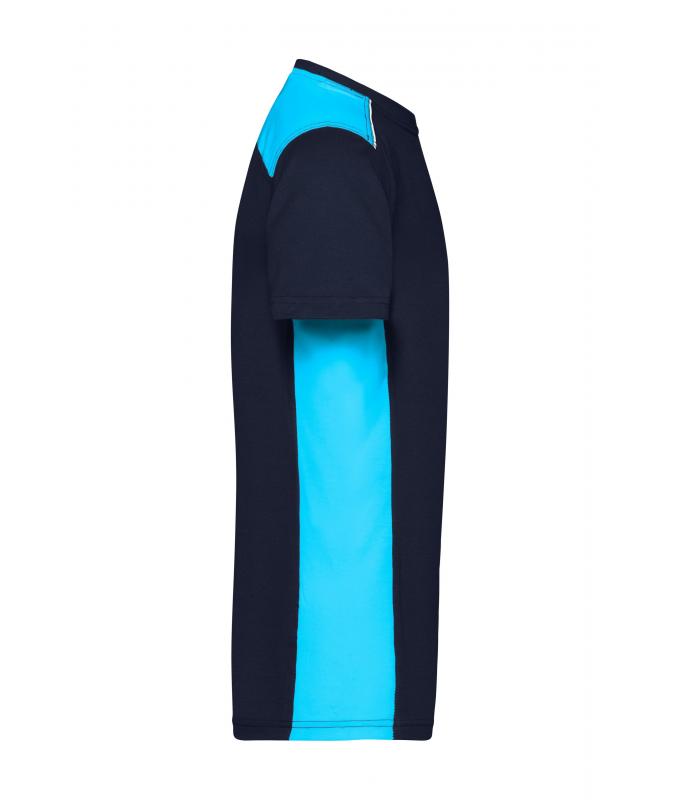 Herren Men's Workwear T-Shirt - COLOR - Navy/turquoise 8535