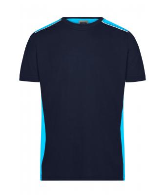 Herren Men's Workwear T-Shirt - COLOR - Navy/turquoise 8535