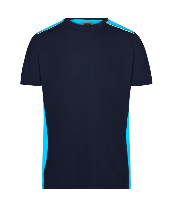 Herren Men's Workwear T-Shirt - COLOR - Navy/turquoise 8535